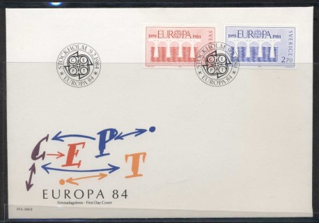 Sweden-1984-Europa-Bridge-FDC