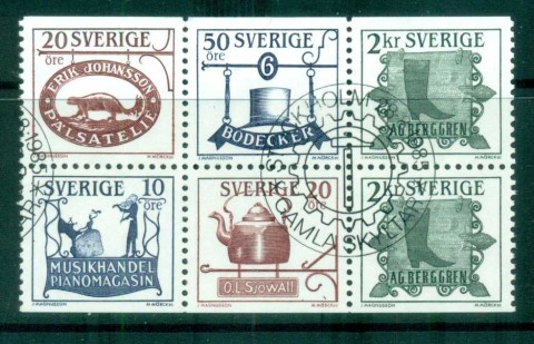 Sweden-1985-Trade-Signs-booklet-pane-FU-lot84090