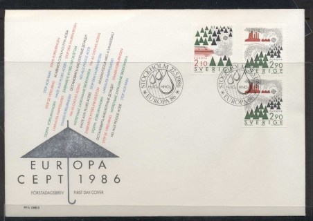 Sweden-1986-Europa-Environment-FDC