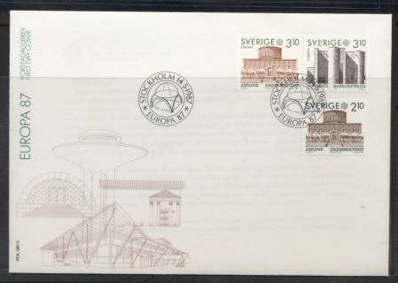 Sweden-1987-Europa-Architecture-FDC