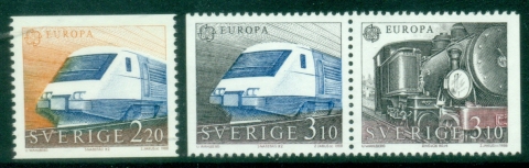 Sweden-1988-EUROPA-Stamps-Transportation-and-Communications-Trains-MUH