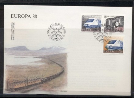 Sweden-1988-Europa-Transport-Communication-FDC