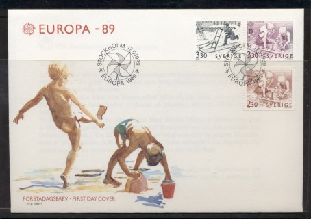 Sweden-1989-Europa-Childrens-Play-FDC