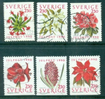 Sweden-1990-Xmas-FlowersFU-lot84152