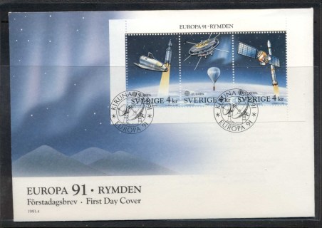 Sweden-1991-Europa-Man-in-Space-MS-FDC