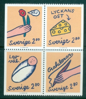 Sweden-1992-Greetings-Blk-4-MUH-lot84166