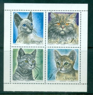 Sweden-1994-Cats-booklet-pane-MUH-lot84186