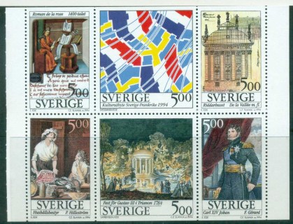 Sweden-1994-Swedish-French-Cultural-relations-booklet-pane-MUH-lot84188