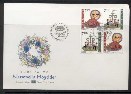 Sweden-1998-Europa-Holidays-Festivals-FDC