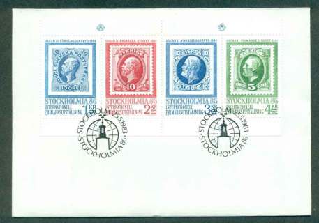 Sweden-1983-STOCKHOLMIA-Stamp-Ex-Booklet-pane-FDC-lot51677