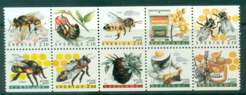 Sweden-1990-Discount-Stamps-Beekeeping-MUH