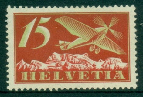 Switzerland-1923-25-Airmail-15c-MLH