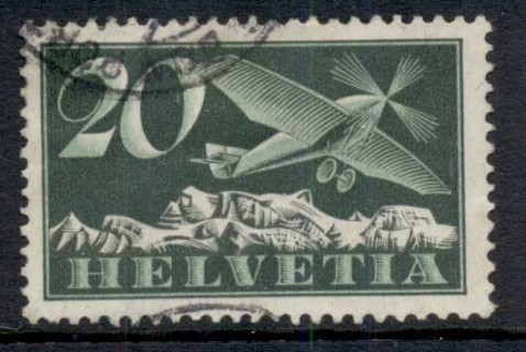 Switzerland-1925-Airmail-20c-FU