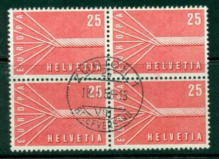 Switzerland-1957-25c-Europa-Block-4-FU-Lot16429