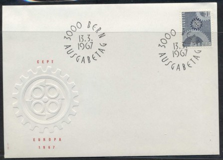 Switzerland-1967-Europa-Cogwheels-FDC