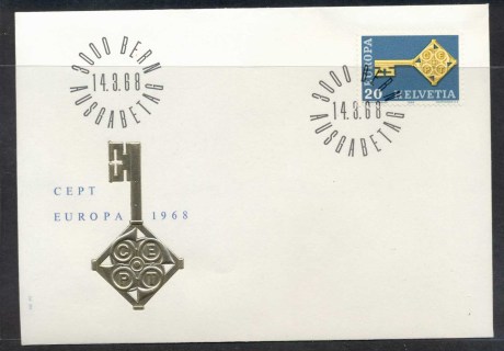 Switzerland-1968-Europa-Key-with-Emblem-FDC