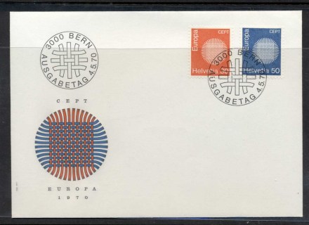 Switzerland-1970-Europa-Woven-Threads-FDC