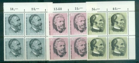 Switzerland-1974-Centenary-of-UPU-Portraits-Blk-4-MUH-lot76415