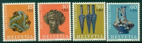 Switzerland-1975-Pro-Patria-Archaeological-Findings-MUH