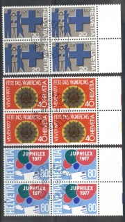 Switzerland-1977-Anniversaries-blk4-CTO-2