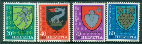 Switzerland-1979-Pro-Juventute-Municipal-Coat-of-Arms-MUH