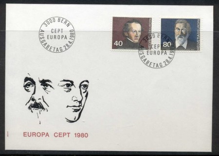 Switzerland-1980-Europa-Celebrities-FDC