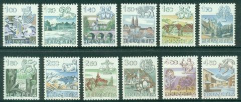 Switzerland-1982-Signs-of-the-Zodiac-City-Views-12v-MUH