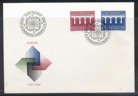 Switzerland-1984-Europa-Bridge-FDC