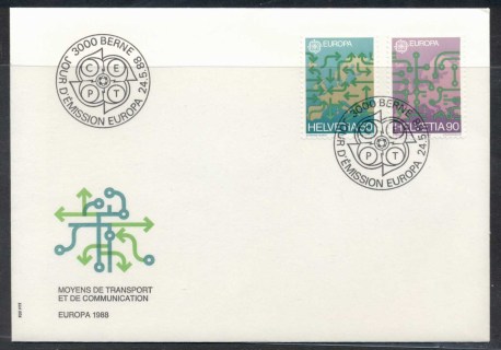 Switzerland-1988-Europa-Transport-Communication-FDC