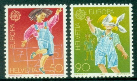 Switzerland-1989-EUROPA-Stamps-Childrens-Games-MUH