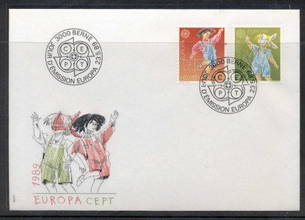 Switzerland-1989-Europa-Childrens-Play-FDC