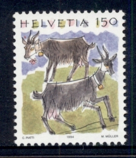 Switzerland-1991-Animals-150c-Goats-MUH