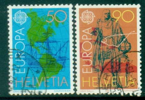 Switzerland-1992-EUROPA-Stamps-Voyages-of-Discovery-in-America-FU