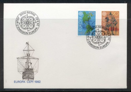 Switzerland-1992-Europa-Columbus-Discovery-of-America-FDC