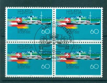 Switzerland-1993-Lake-Constance-Steamer-Blk-4-CTO-lot59021