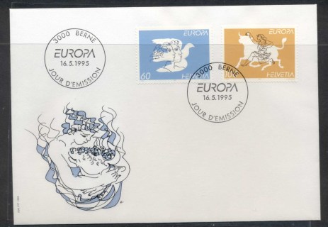 Switzerland-1995-Europa-Peace-Freedom-FDC