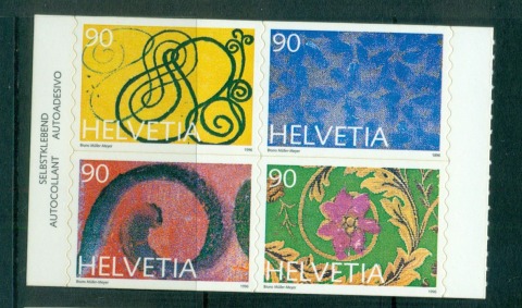 Switzerland-1996-Greetings-Blk-4-ex-Booklet-MUH-lot59046