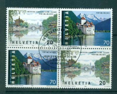 Switzerland-1998-China-Joint-Issue-Castles-2pr-CTO-lot58957