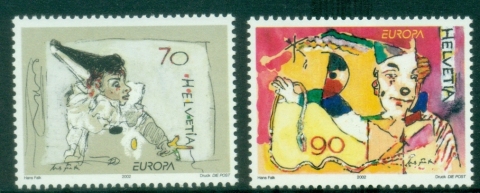 Switzerland-2002-EUROPA-Stamps-The-Circus-MUH
