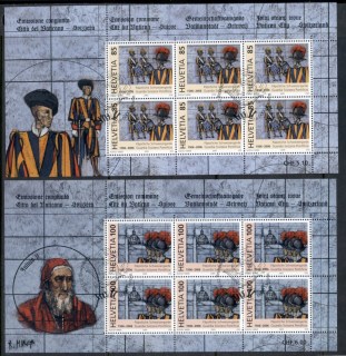 Switzerland-2005-Swiss-Papal-Guards-2x-sheetlet-CTO