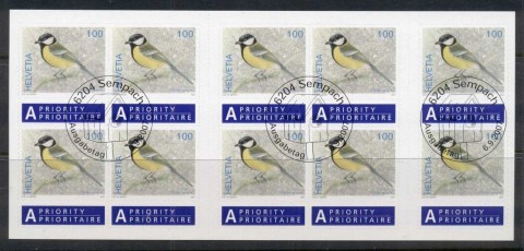 Switzerland-2007-Birds-100c-booklet-CTO