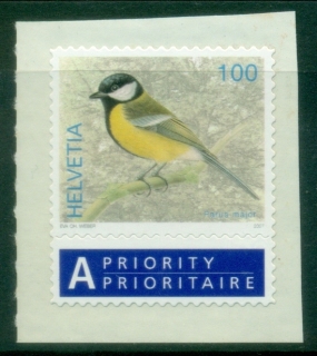 Switzerland-2007-Birds-Self-Adhesive-Parus-major-MUH