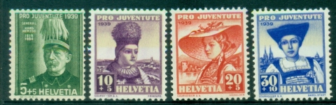 Switzerland-1939-Pro-Juventute-Hans-Herzog-Costumes-MLH