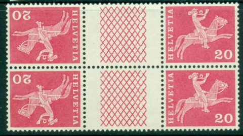 Switzerland-1960-Pictorial-20c-P-tete-beche-block-MUH