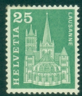 Switzerland-1960-Pictorial-25c-Lausanne-Cathederal-MLH