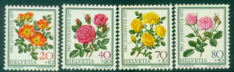 Switzerland-1977-Pro-Juventute-Roses-MUH