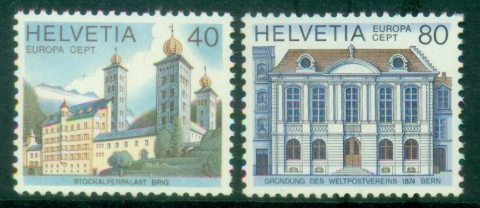 Switzerland-1978-EUROPA-Stamps-Monuments-MUH