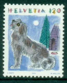 Switzerland-1990-95-Pictorial-Animals-120c-Dog-MUH