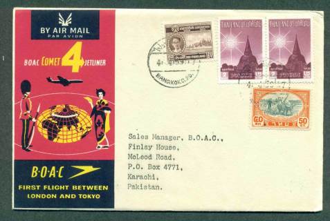 Thailand-1959-First-Flight-BOAC-London-Tokyo-4-Apr-59-lot42625