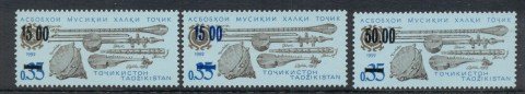 Tajikistan-1992-Musical-Instruments-Surcharged-MUH